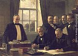 The Signing of the Protocol of Peace Between the United States and Spain on August 12, 1898 by Theobald Chartran